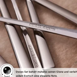 Karaca Serena 84-teilige Edelstahlbesteckset für 12 Personen, Silber Sılver Best
