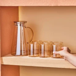 Karaca Serene 7-teiliges Gläser Set, Amber Gelb Clearance
