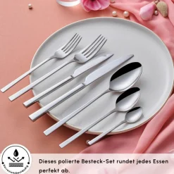 Karaca Serenity Elegance 12-Personen 84-Teiliges Besteckset Platın Sale