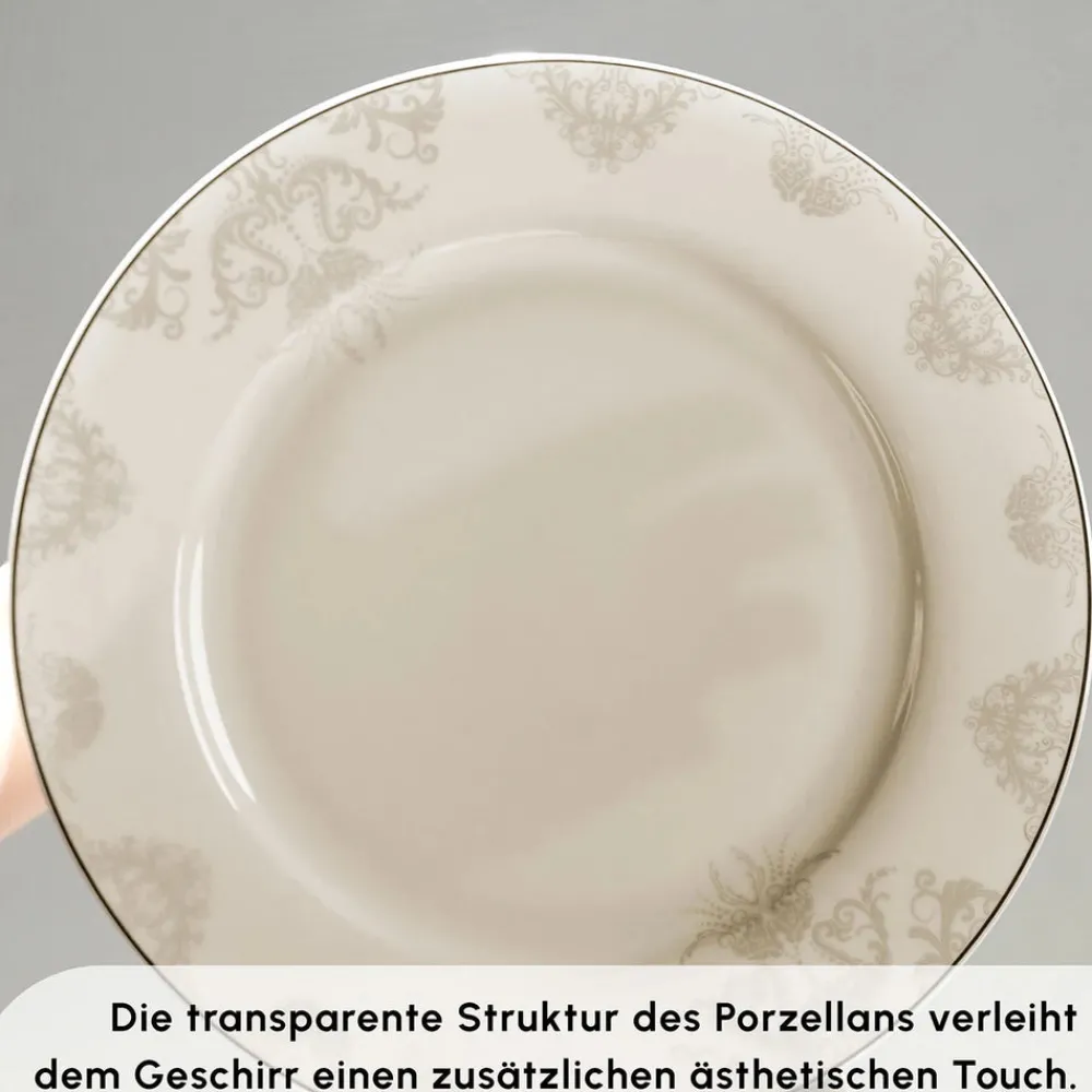 Karaca Siena 56 Teilig 12 Personen New Generation Bone Geschirrset Gold Outlet