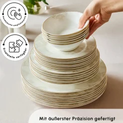 Karaca Siena 56 Teilig 12 Personen New Generation Bone Geschirrset Gold Outlet