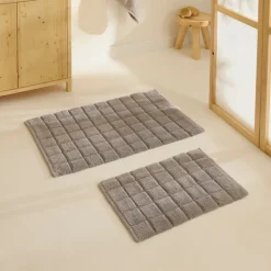 Karaca Simon Badvorleger-Set, 60 × 90 cm + 40 × 60 cm, Grau Online