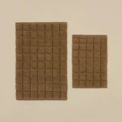 Karaca Simon Badvorleger-Set, 60 × 90 cm + 40 × 60 cm, Braun Outlet