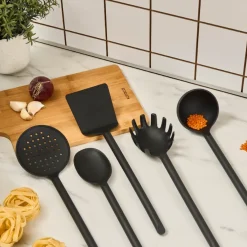 Karaca Simple 5-teiliges Küchenutensilien-Set, Schwarz Black Hot