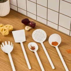 Karaca Simple 5-teiliges Küchenutensilien-Set, Weiß Whıte Hot