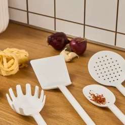 Karaca Simple 5-teiliges Küchenutensilien-Set, Weiß Whıte Hot