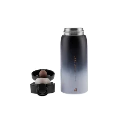 Karaca Skyfall Stahl Auslaufsichere Thermoskanne 350 ml Schwarz Schwarz01