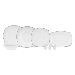 Karaca Square Bone Eterno 53-teiliges 12-Personen Geschirrset Platin Platın
