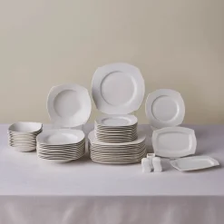 Karaca Square Bone Fancy 53-teiliges Geschirrset für 12 Personen Weıß01 Online