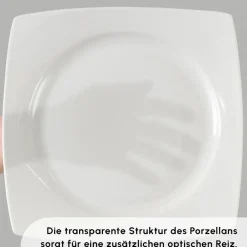 Karaca Square Bone Jamie White 52-Teiliges 12-Personen Geschirrset Weıß01 Outlet