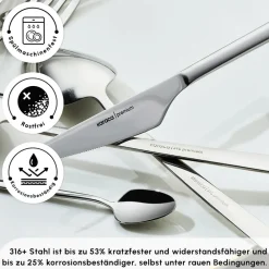 Karaca Stark 84 Teile 12 Personen 316+ Premium-Besteck-Set Platın Sale