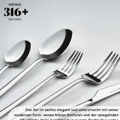 Karaca Stark 84 Teile 12 Personen 316+ Premium-Besteck-Set Platın Sale