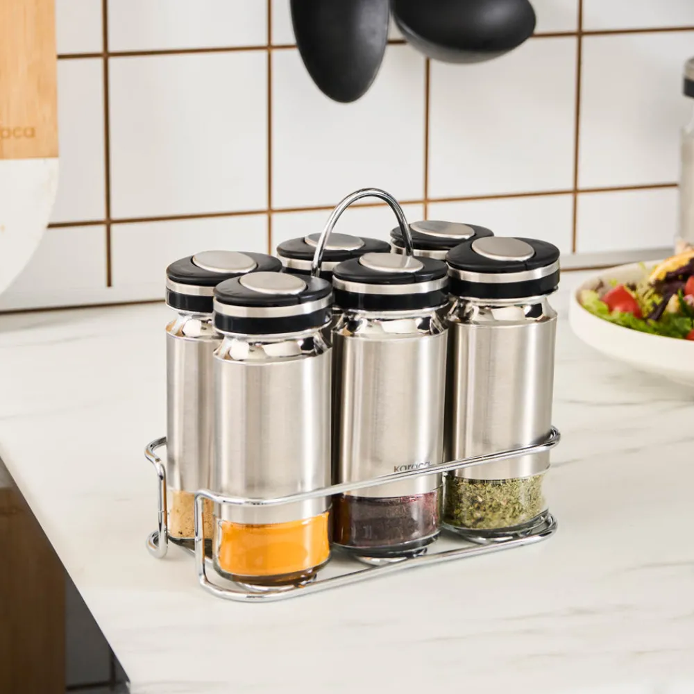 Karaca Stellum, 6-teiliges Gewürzglas-Set, Inox Sale