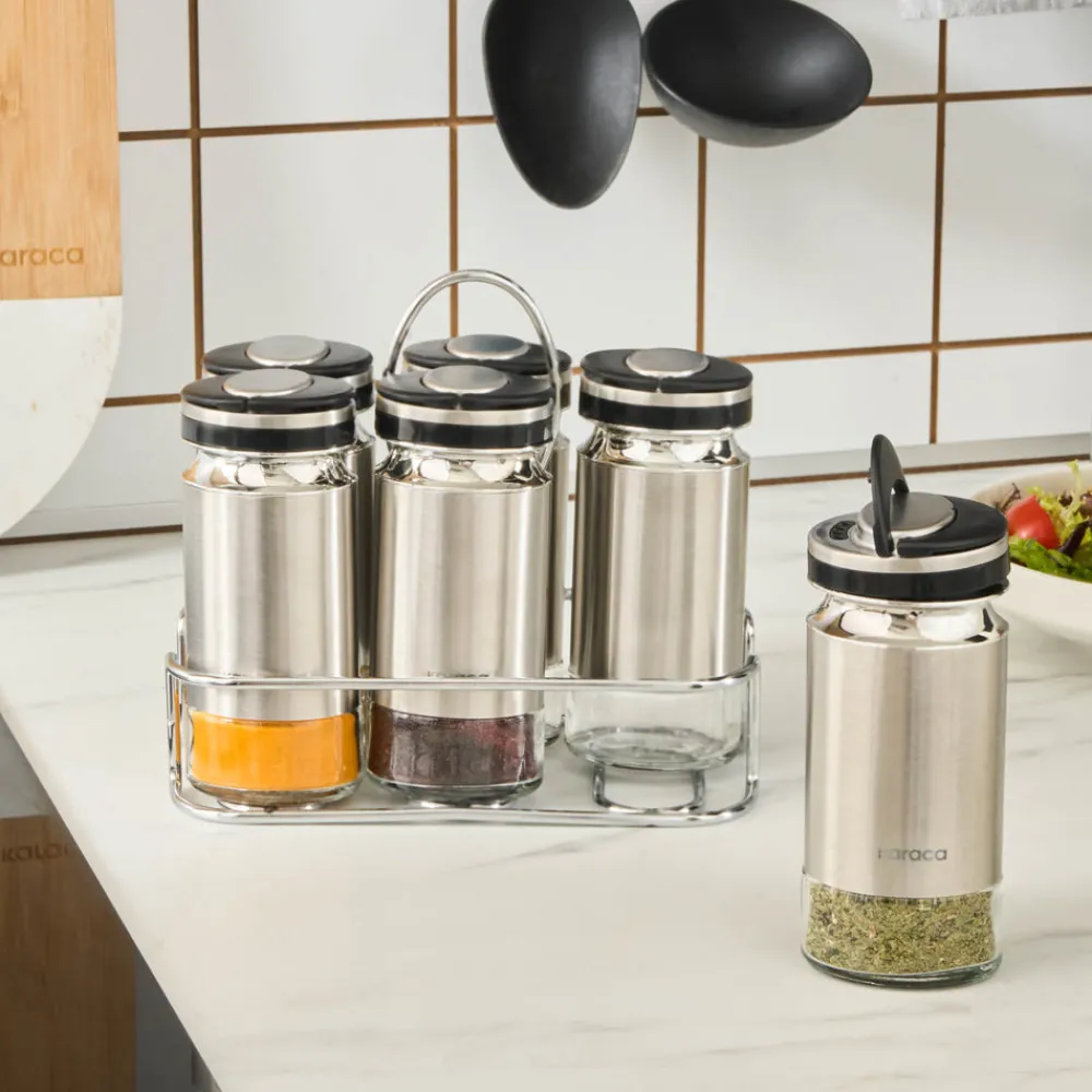 Karaca Stellum, 6-teiliges Gewürzglas-Set, Inox Sale