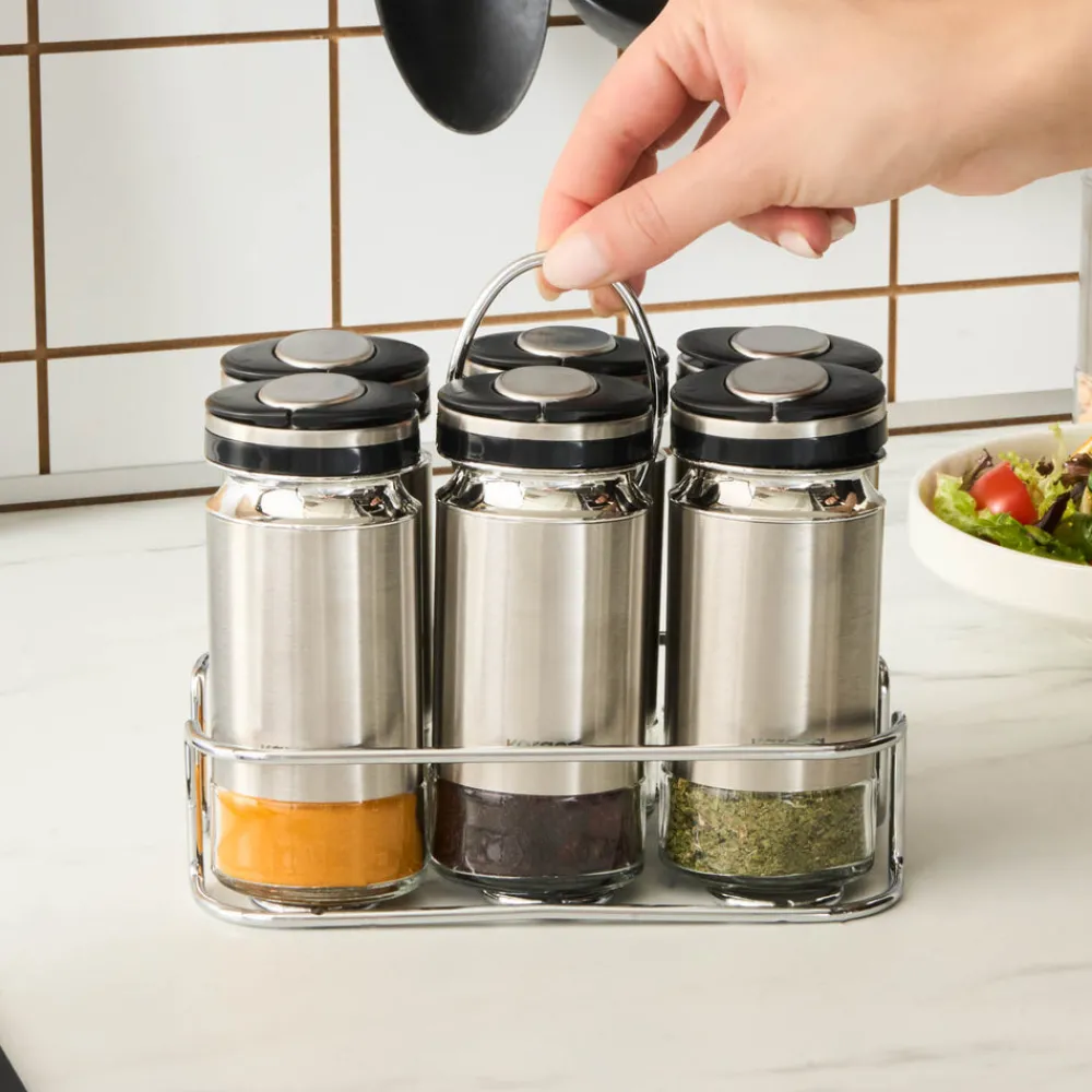 Karaca Stellum, 6-teiliges Gewürzglas-Set, Inox Sale