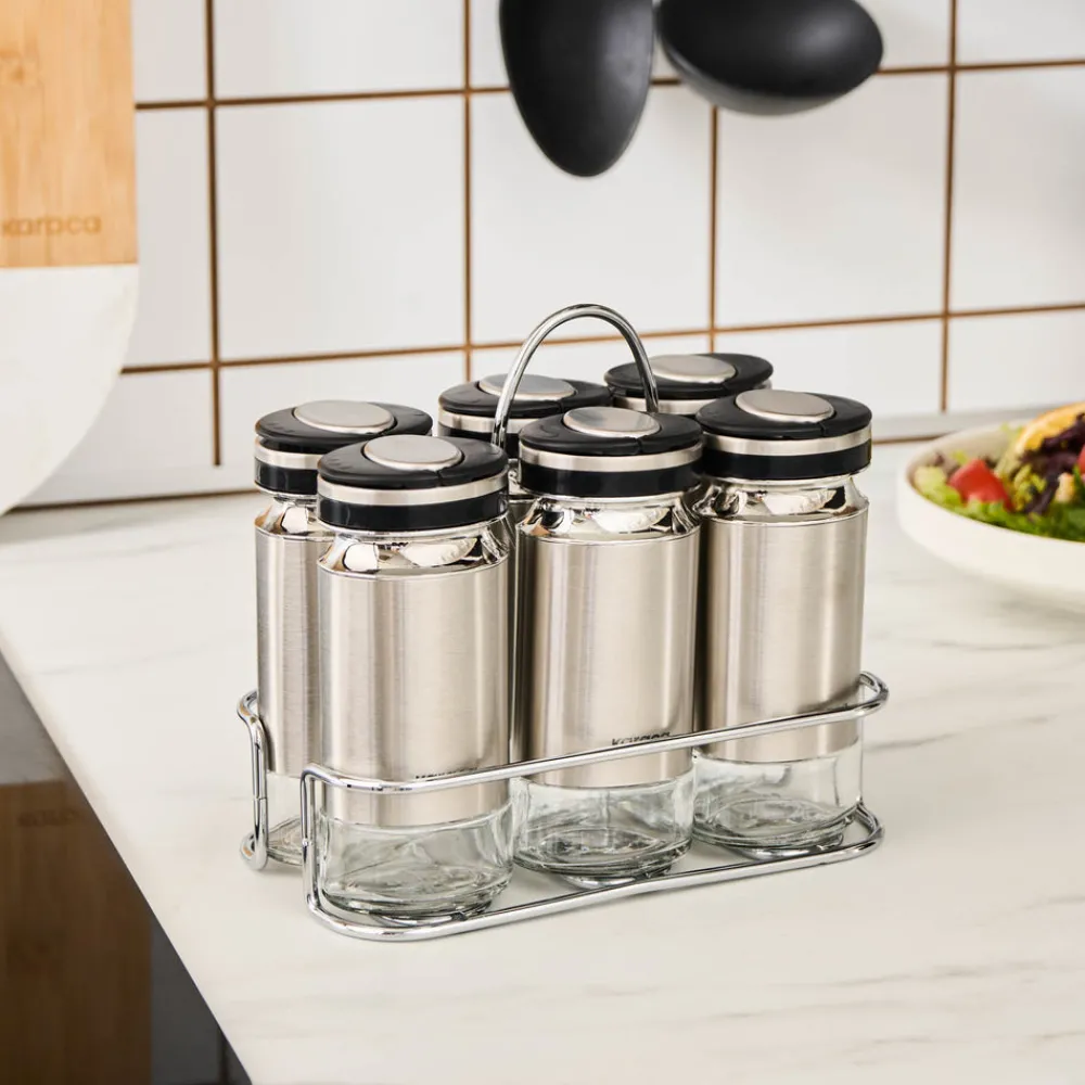 Karaca Stellum, 6-teiliges Gewürzglas-Set, Inox Sale