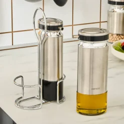 Karaca Stellum, 3-teiliges Öl- und Essigflaschen-Set, Inox Clearance