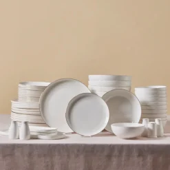 Karaca Stream Bone China Favaro 53-teiliges Tafelservice für 12 Personen, Gold Best