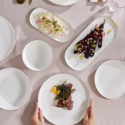 Karaca Stream Bone China Favaro 53-teiliges Tafelservice für 12 Personen, Gold Best
