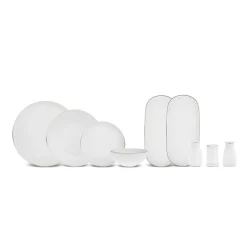 Karaca Stream Bone China Favaro 53-teiliges Tafelservice für 12 Personen, Gold Best