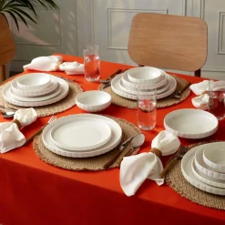 Karaca Stream Bone China Pumpkin 24-teiliges Tafelservice für 6 Personen, Weiß Online