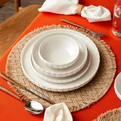 Karaca Stream Bone China Pumpkin 24-teiliges Tafelservice für 6 Personen, Weiß Online