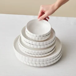 Karaca Stream Bone China Pumpkin 24-teiliges Tafelservice für 6 Personen, Weiß Online