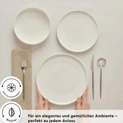 Karaca Stream Bone Felix XL Tafelservice 18-teilig für 6 Personen Weıß01 Hot