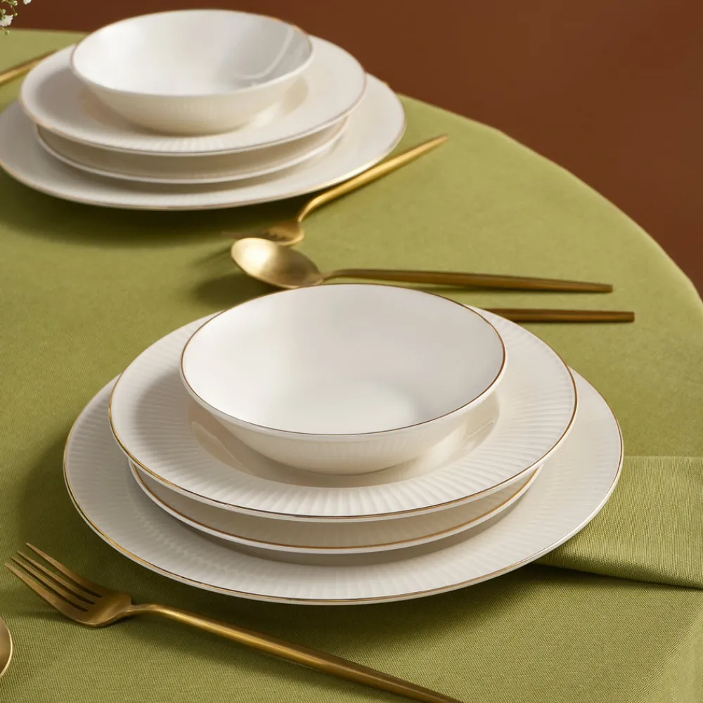 Karaca Stream Bone Massimo 24 Teiliges Gold Essgeschirr Set Sale