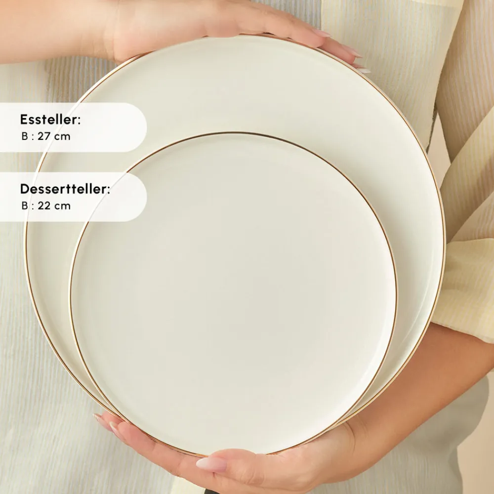 Karaca Stream Bone Meridian Geschirrset, 24-teilig, Gold Clearance