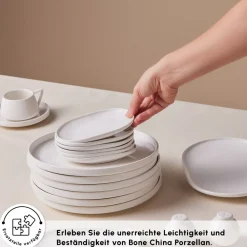 Karaca Stream Bone Meridian 34-teiliges Frühstücksset für 6 Personen – Weiß Weıß01 Online