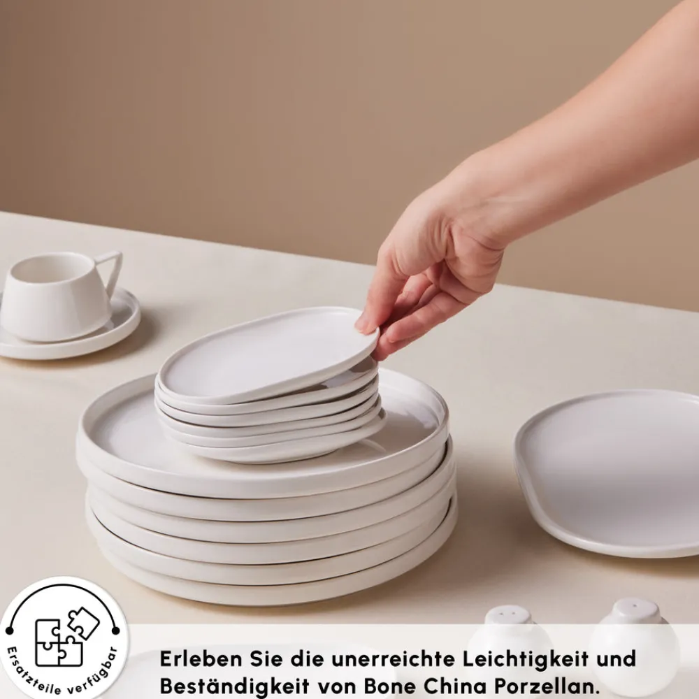 Karaca Stream Bone Meridian 34-teiliges Frühstücksset für 6 Personen – Weiß Weıß01 Online