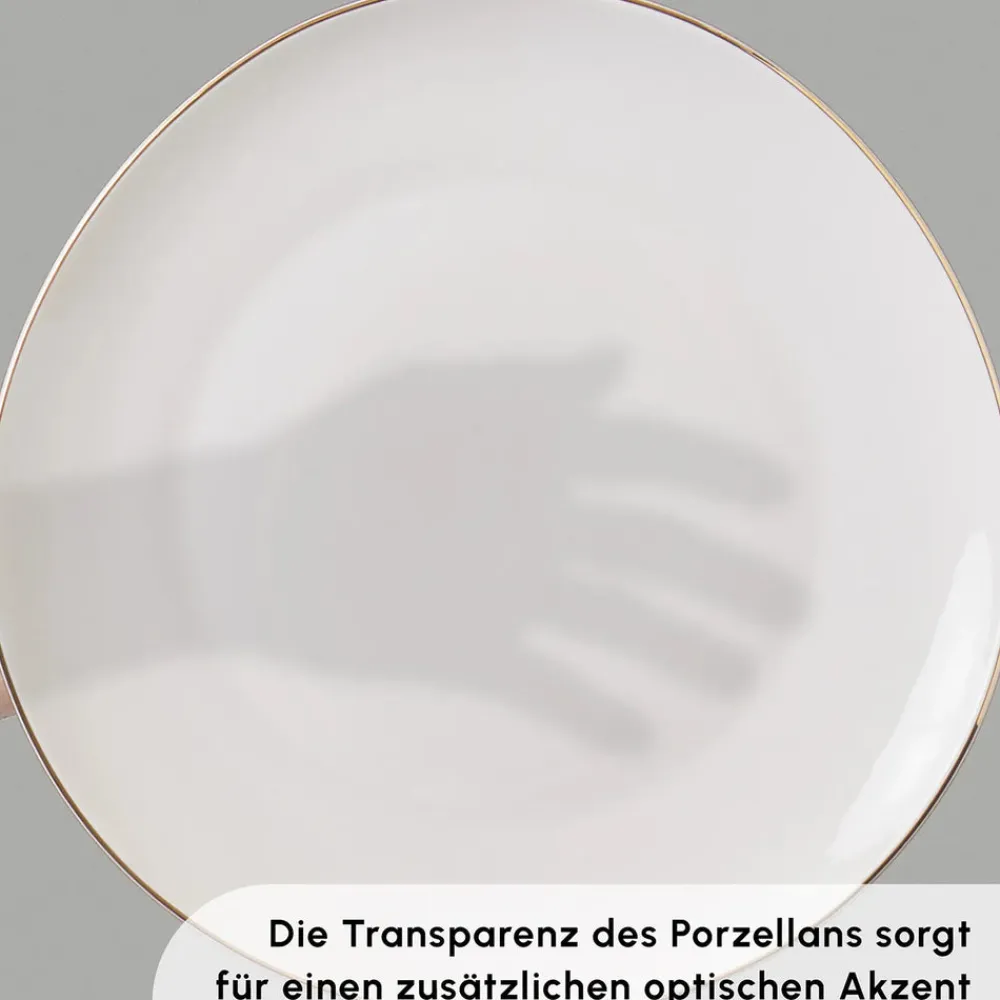 Karaca Stream Bone Middle 56-Teiliges 12-Personen Geschirrset Gold Hot