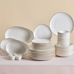 Karaca Stream Bone Middle 53-teiliges Tafelservice für 12 Personen Gold Online