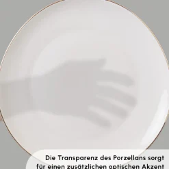 Karaca Stream Bone Middle 53-teiliges Tafelservice für 12 Personen Gold Online