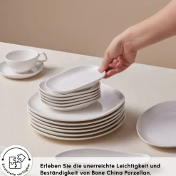 Karaca Stream Bone Middle 34-teiliges Frühstücksset für 6 Personen – Weiß Weıß01 Hot