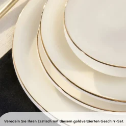 Karaca Stream Bone New Meridian 59-Teiliges 12-Personen Geschirrset Gold Online