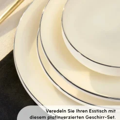 Karaca Stream Bone New Meridian 59-Teiliges 12-Personen Geschirrset Platin Platın Discount