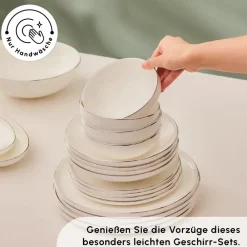 Karaca Stream Bone New Meridian 59-Teiliges 12-Personen Geschirrset Platin Platın Discount
