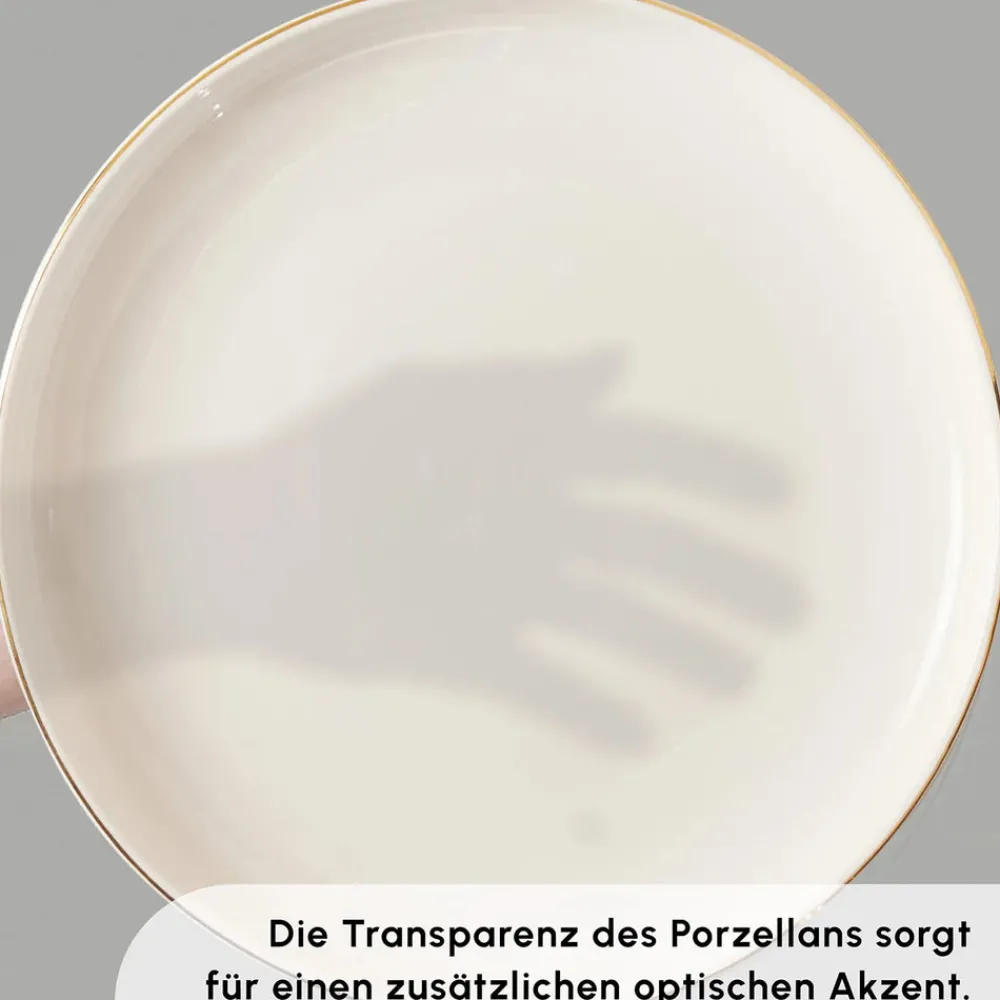 Karaca Stream Bone New Saturn 59-Teiliges 12-Personen Geschirrset Gold Best