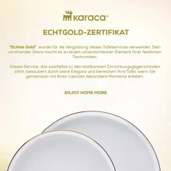 Karaca Stream Bone New Saturn 59-Teiliges 12-Personen Geschirrset Gold Best