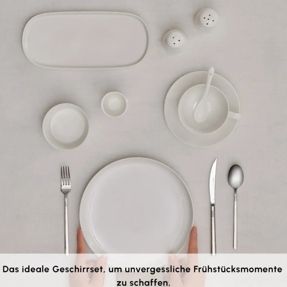 Karaca Stream Pure Favaro 38-Teiliges 6-Personen Frühstücksset Weıß01 Clearance