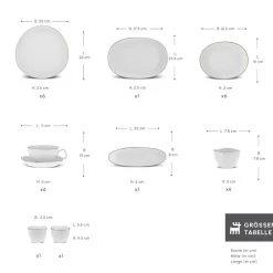 Karaca Stream Pure Middle 34-Teiliges 6-Personen Frühstücksset Gold Discount
