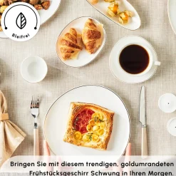 Karaca Stream Pure Middle 34-Teiliges 6-Personen Frühstücksset Gold Discount