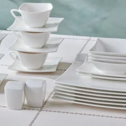 Karaca Stream Pure Perfect Weiß 32-Teiliges 6-Personen Frühstücksset Quadrat Weıß01 Clearance