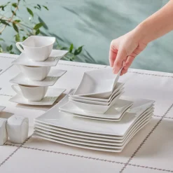 Karaca Stream Pure Perfect Weiß 32-Teiliges 6-Personen Frühstücksset Quadrat Weıß01 Clearance