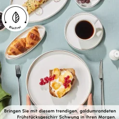Karaca Stream Pure Sunset 34-Teiliges 6-Personen Frühstücksset Gold Discount