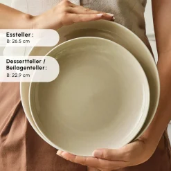 Karaca Streamline Cupid für 12 Personen Geschirr Set, 59 Teilig, Stoneware Creme01 Discount