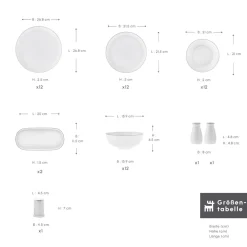 Karaca Streamline Favaro 53-Teiliges 12-Personen Geschirrset Platin Platın Outlet