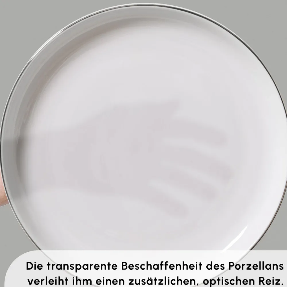 Karaca Streamline Favaro 53-Teiliges 12-Personen Geschirrset Platin Platın Outlet